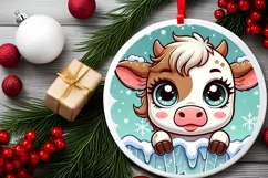 Round Christmas Ornament Sublimation|Clipart Product Image 1