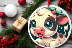 Round Christmas Ornament Sublimation|Clipart Product Image 1