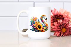swan made of flowers PNG Product Image 2