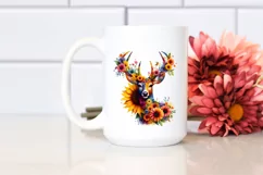 deer made of flowers PNG Product Image 2
