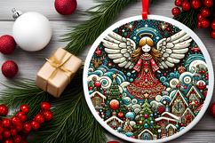 Round Christmass Ornament PNG Product Image 2