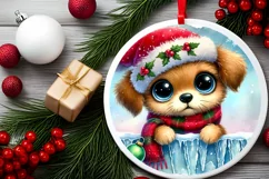 Round Christmas Ornament Sublimation|Clipart Product Image 1