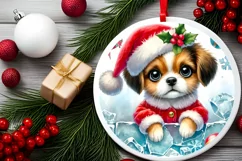 Round Christmas Ornament Sublimation|Clipart Product Image 1