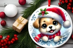 Round Christmas Ornament Sublimation|Clipart Product Image 1