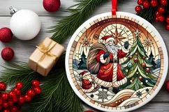 Round Christmas Ornament Sublimation|Clipart Product Image 2