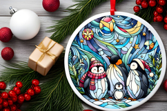 Round Christmass Ornament PNG Product Image 2