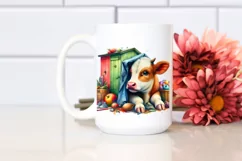 Colorful Cow Playing Hide and Seek PNG Product Image 2