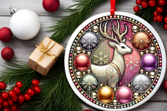 Round Christmass Ornament PNG Product Image 2