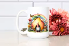 Gnome House with Rainbow and Colorful Flowers Product Image 2