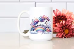 Colorful Unicorn Jumping over Rainbow PNG Product Image 2
