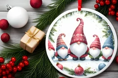 Winter Gnomes Round Ornament PNG Product Image 2