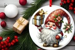 Round Christmas Ornament Sublimation|Clipart Product Image 1