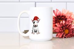 santa hat,bull terrier,sitting Product Image 2
