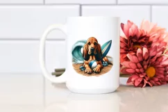 Bloodhound in Sand with Surf and Ball | Sublimation | Product Image 2