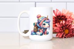 Colorful Unicorn in Mountaineer&#039;s Gear PNG Product Image 2
