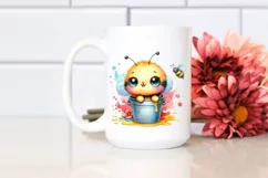 Colorful Baby Bee Sitting in a Bucket Clipart Product Image 2