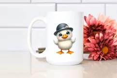 Funny Watercolor Duck Clipart Product Image 2