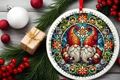 Round Christmas Ornament Sublimation|Clipart Product Image 1