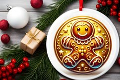 Round Christmas Ornament Sublimation|Clipart Product Image 1