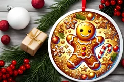 Round Christmas Ornament Sublimation|Clipart Product Image 1