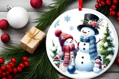 Round Christmas Ornament Sublimation|Clipart Product Image 1