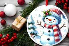 Round Christmas Ornament Sublimation|Clipart Product Image 1