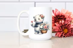 Whimsical Baby Hippo with Roses | Sublimation | Clipart Product Image 2