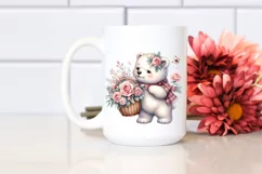 Watercolor Cute Baby Polar Bear Clipart Product Image 2