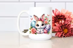 Easter Bunny Egg Flower, Clipart |T-shirt, Mug PNG Product Image 3