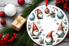 Winter Gnomes Round Ornament PNG Product Image 2