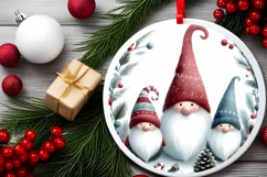 Winter Gnomes Round Ornament PNG Product Image 2