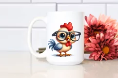 Baby Rooster Watercolor Clipart Product Image 2