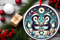 Round Christmass Ornament PNG Product Image 2