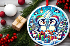 Round Christmass Ornament PNG Product Image 2