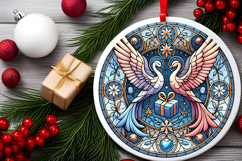 Round Christmass Ornament PNG Product Image 2