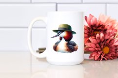 Vibrant Watercolor Grebe Hat | Sublimation | Clipart Product Image 2