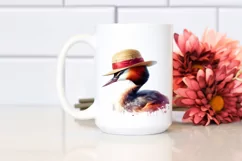 Vibrant Watercolor Grebe Hat | Sublimation | Clipart Product Image 2