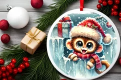 Round Christmas Ornament Sublimation|Clipart Product Image 1