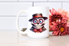 Funny Watercolor Halloween Skull Clipart Product Image 2
