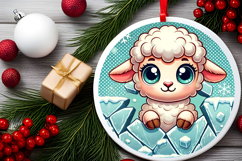 Round Christmass Ornament PNG Product Image 2