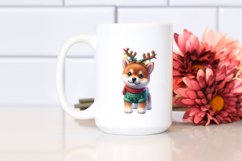 Cool Shiba Inu with Reindeer Horns PNG Product Image 2