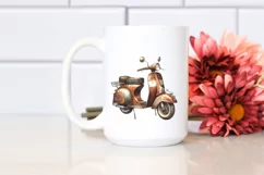 Vintage Rusted Scooter Stars | Sublimation Clipart Product Image 2