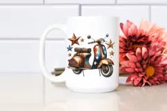 Vintage Rusted Scooter Stars | Sublimation Clipart Product Image 2