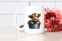 Cute Baby Highland Cow Smiling | Sublimation | Clipart Product Image 2