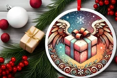 Round Christmas Ornament Sublimation|Clipart Product Image 1