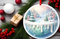 3D Round Melting Winter Scene with Frosty Festivities PNG Product Image 2