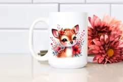 Colorful Small Baby Deer with Red Flowers Product Image 2