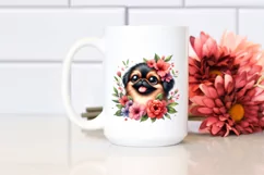 Funny Japanese Chin Flowers Clipart Product Image 2