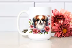 Funny Japanese Chin Watercolor Clipart Product Image 2