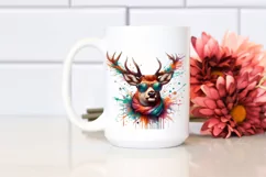 Colorful Quirky Deer Sunglasses | Clipart Product Image 2